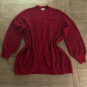 American Eagle Red Cable Knit Cardigan - size M